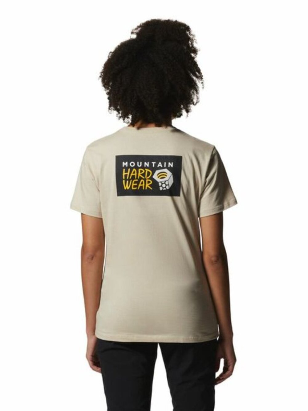 Mountain Hardwear Womens Medium Beige Graphic Short Sleeve Shirt
